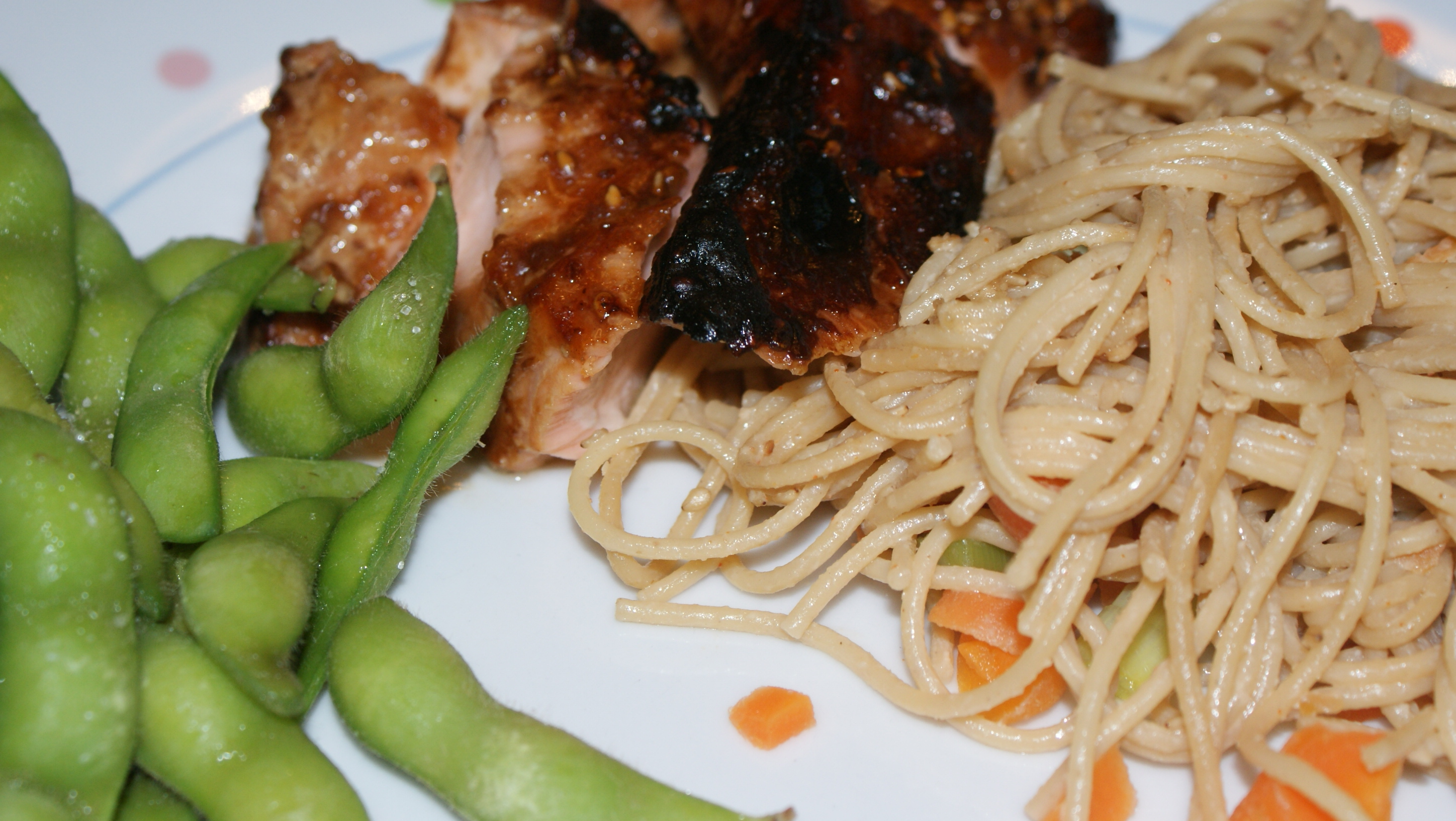Sesame Noodles with Salmon and Veggies