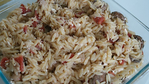 Simple Recipe: Orzo with Roasted Garlic Chicken Sausage
