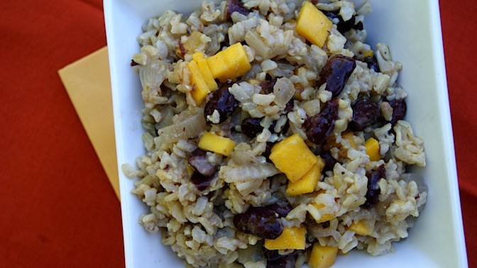 Coconut Rice + Beans with Mango