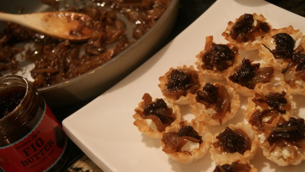 Caramelized Onion, Fig + Goat Cheese Phyllo Cups